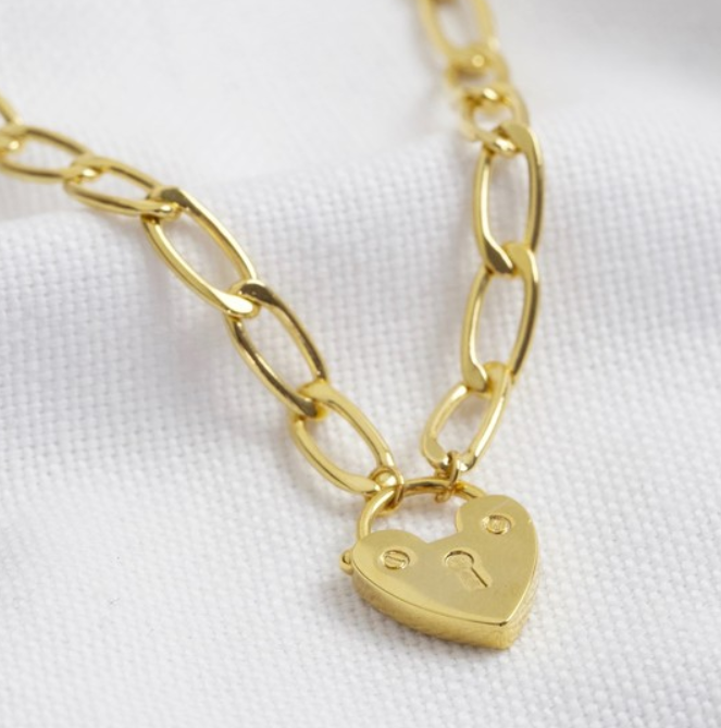 gold heart lock